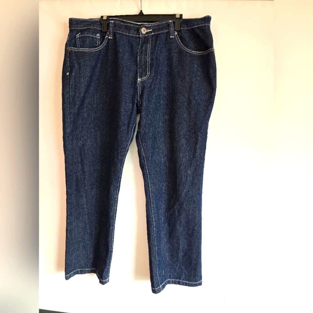 KROME MEN'S DK WASH WHITE STITCHING JEANS SIZE WAIST  42"